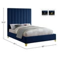 thumbnail image 3 of Meridian Furniture Via Rich Velvet Full Bed in Navy, 3 of 9