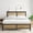 slat, variant on Queen Bed Frame with Wood Headboard, Heavy-Duty Metal Platform, No Box Spring Needed, Storage Space, Easy Assembly