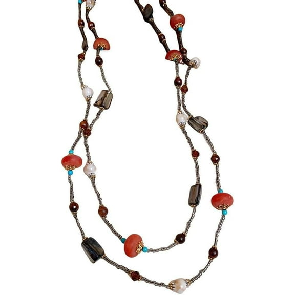 Bohemian Long Layered Necklace for Women Shell Beaded Long Necklace Boho Vintage Necklaces for Women Summer Beach Costume Jewelry