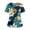 02#Dark Blue, variant on Women's Hawaiian Printed Medical Scrub Tops - Plus Size Stretch V-Neck Short Sleeve Nursing Uniform for Hospital/Clinic Work Blue L