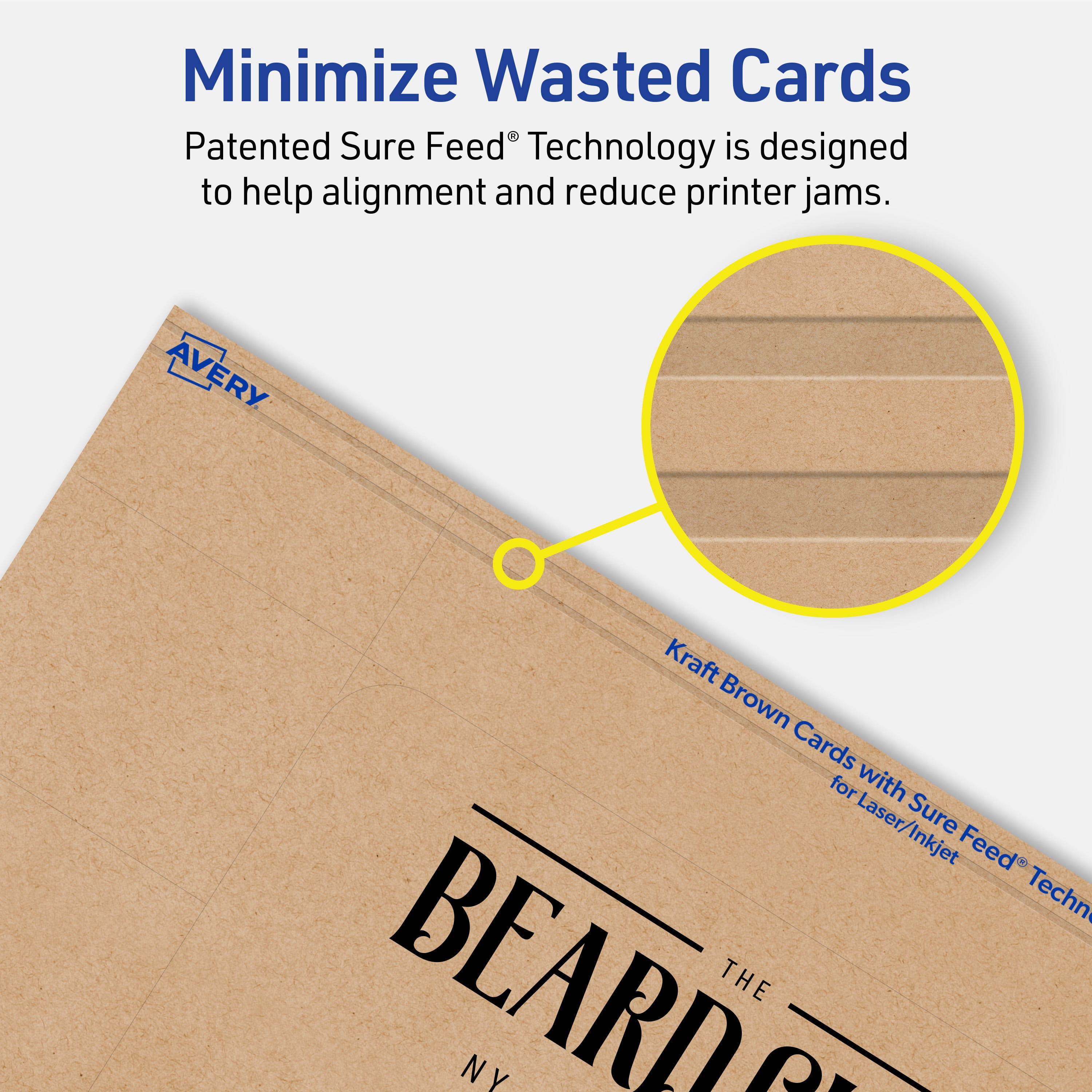 Avery Cards with Rounded Corners, 3" x 5", Kraft Brown, 150ct