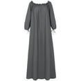 thumbnail image 3 of under $5 JINMGG Dress for Women Plus ,Women Plus Size Daily Casual Open Shoulder Vintage Loose Boho Maxi Dress Gray XXL, 3 of 9