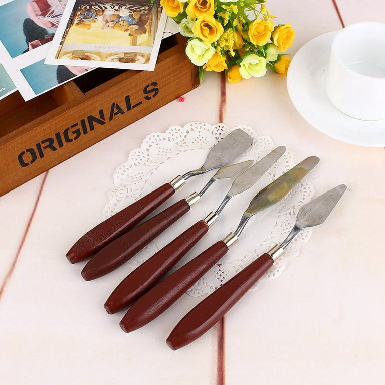 6Pcs Palette Knife, Stainless Steel Painting Knives Painting Knife Set  Flexible Metal Artist Knives Art Palette Knives Spatula for Oil Acrylic
