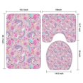 thumbnail image 3 of Pink Unicorns Flamingos Pattern Bathroom Rugs Sets 3 Piece,Toilet Cover Set,Absorbent Non Slip Bathroom Mats Sets with U-Shaped Contour Rug Toilet Rug Set, 3 of 5