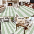 thumbnail image 5 of Non-Slip Rug Pad Rugs Sage Green Linen Striped Rectangle Area Rugs 5x7Ft Soft Carpet Pads for Living Room Kids Room, Vintage Farmhouse, 5 of 9
