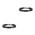 thumbnail image 1 of Qarigey Collar de cadena de bordillo de metal Pieza llamativa para cada atuendo Collar de metal Collares Mostrar personalidad Todo negro Todo negro 2Conjunto, 1 of 6