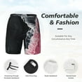 thumbnail image 3 of Fotbe Pink White Ocean Waves Traje de Baño para Hombre – Shorts de Natación de Secado Rápido con Forro y Bolsillos-Small, 3 of 6