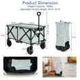 thumbnail image 4 of Costway Chariot Utilitaire de Camping Pliant et Rabattable avec Roues et Poignée Réglable Gris, 4 of 10