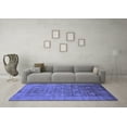 thumbnail image 3 of Ahgly Company Machine Washable Indoor Square Oriental Blue Industrial Area Rugs, 5' Square, 3 of 4