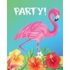 Creative Converting 25 Count Party Pack Party Invitations, Luau Flamingo Hibiscus Heat