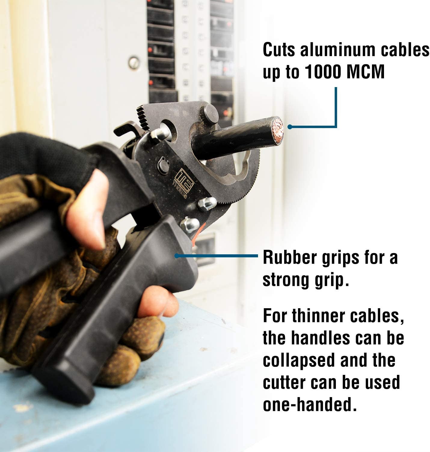 TEMCo TH0036 Ratcheting Wire & Cable Cutter for 1000 MCM Copper and Aluminum