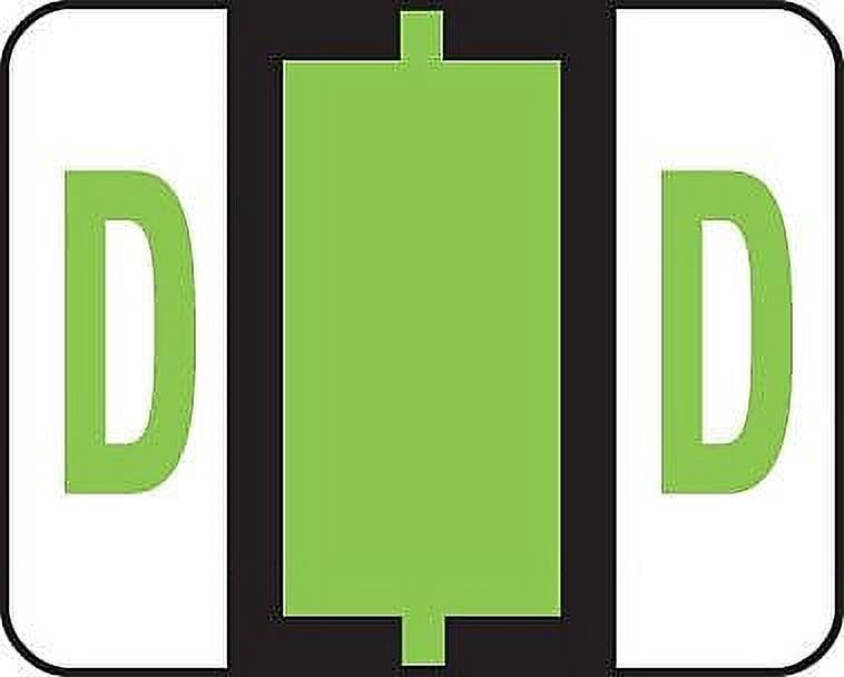 Smead 67074 A-Z Color-Coded Bar-Style End Tab Labels, Letter D, Light Green, 500/Roll - image 2 of 2