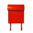 thumbnail image 2 of NACH Euro Aged Red Mailbox with Newspaper Holder, Rustic Wall Mount Mailboxes for Outside, Outdoor Mail Holder, Rust Resistant Metal Mailbox, 11 x 4 x 13 inch, TH-15657, 2 of 5