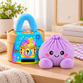 thumbnail image 5 of The Mystery Dumpling Plush, Blind Box Collectible Dumpling Plush Toy Plush Dumpling Squishy Toy Bao Bun Stress Relief Fidget Sensory Toy with Steamer Blind Box Cute Soft Squeeze Plushie Purple, 5 of 6