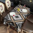 thumbnail image 2 of Brown Geometric Triangle Diamond Pattern Rectangle Tablecloth 60"x102",Waterproof Polyester Rectangle Table Cloth, Wipeable Spillproof Polyester Tablecloth for Dining, Camping, Indoor and Outdoor, 2 of 6