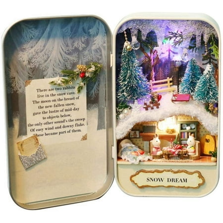 

ZAGHNRENJ Box Theatre Doll House Furniture Miniature 1:24 Kit for Kids (Fantasy Snow Dream) AAX-522