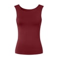 thumbnail image 6 of GEWSEY Tank Tops with Built in Bra for Women 2026 Racerback Workout Lounge Camisole Summer Sports Padded Cami Tube Casual Yoga Tops (Wine, L), 6 of 7