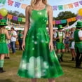 thumbnail image 6 of COMVALUE Women 2026 Green St. Patrick's Day Long Dress St. Patrick's Day Costume Green Sleeveless Dress Green Leprechaun Costume (Green, S), 6 of 6