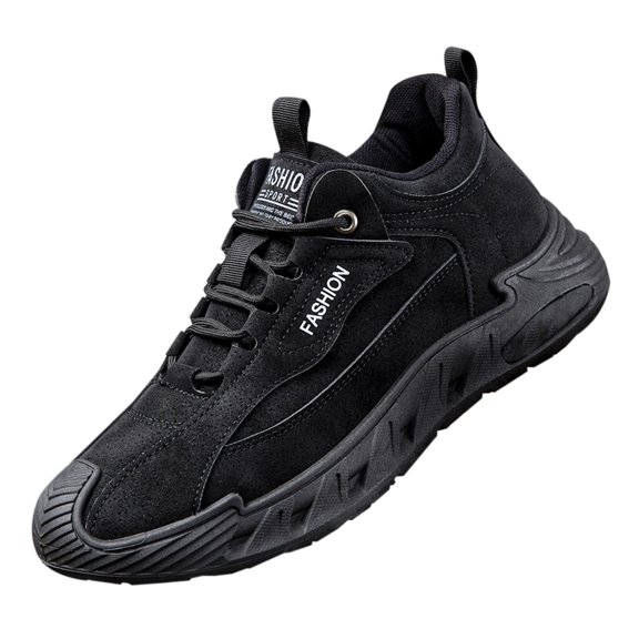 AUDeals Men's Lace Up Sneakers PU Leather Non Slip Thick Sole Walking Shoes Casual Work Hiking Shoes