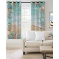 thumbnail image 4 of Summer Starfish Coral Blackout Curtains for Bedroom Living Room, Watercolor Seaweed Ocean Beach 96 In Long Thermal Insulated Room Darkening Drapes Grommet Window Treatments, 52 x 96 In, 4 of 9