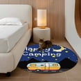 thumbnail image 3 of Navy Blue Black Round Rug 4ft Washable Circle Entryway Rugs Non Slip Cartoon Truck Moon Stars Area Rug Indoor Floor Carpet for Bedroom Kitchen Living Room Home Office Dining Room Nursery, 3 of 7