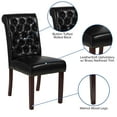 thumbnail image 6 of Merrick Lane Upholstered Parsons Chair with Nailhead Trim in Black Faux Leather - Set of 6, 6 of 14