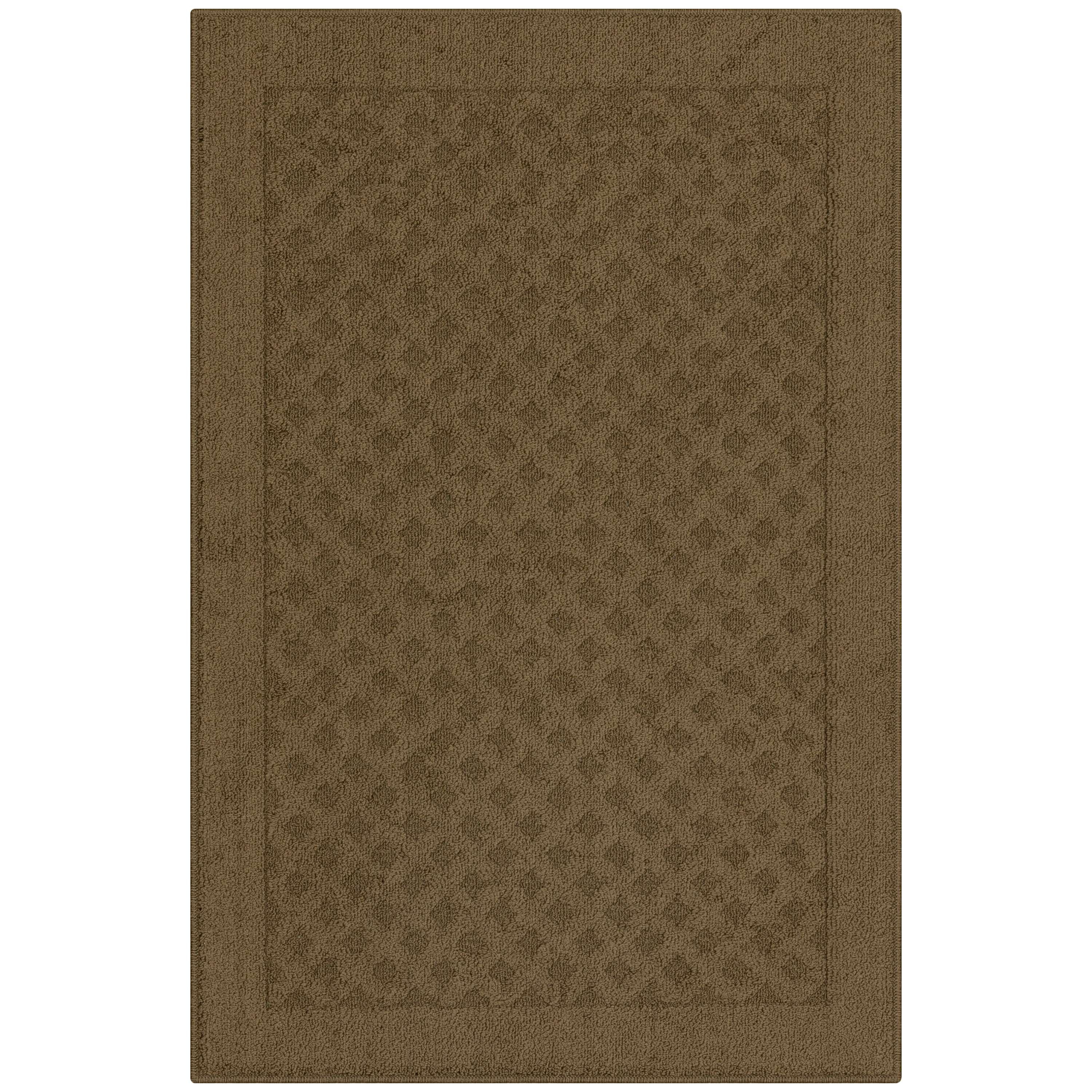 (2 pack) Mainstays Dylan Solid Diamond Olefin Brown Indoor Accent Rug, 2'6"x3'10"