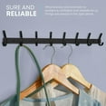 thumbnail image 4 of Matte Black Coat Rack Wall Mount – 24 Inch Stainless Steel Hook Rail with 8 Double Coat Hooks – Wall Mounted Entryway Organizer for Coats, Hats, Bags, Towels, Robes, Closet or Bathroom - 2 Pack, 4 of 7