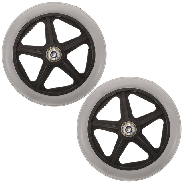 BESTYASH 2Pcs Walker Wheels Replacement Grey Rubber Wheelchair Front Wheels Wear-resistant Design