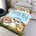 thumbnail image 3 of Puffin Rock Conjunto de sábanas temático, trío de piezas, cómodo y amigable con la piel, diseño único, regalo de decoración para el hogar para familiares, amigos y fans,140cm *210cm, 3 of 6