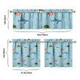 thumbnail image 6 of Kitchen Curtains 24 Inch Short - 3 Panel Set, Shark Whale Dolphin Ocean Theme, Rod Pocket Window Curtain, 100% Polyester for Nautical Farmhouse Kitchen, Easy Wash, 6 of 6