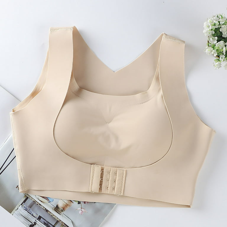 YWDJ Everyday Bras for Women Push Up for Large Bust Front Closure Zip Snap  Show Up Front Close Sagging Breasts Lightly Front Buckle Upper Big Chest  Wedding Party Special Glossy Coffee 80C 