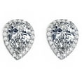 thumbnail image 2 of Paris Jewelry 3 Ct White Gold Drop-Shaped Cubic Zirconia Earrings, 2 of 4