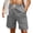 Grey, variant on Mens Shorts Summer Casual Elastic Waist Wide Straight Leg Relaxed Fit Lightweight Shorts with Pockets