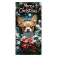 thumbnail image 2 of Kumdkd Christmas Door Cover Curtain Banner - Santa Claus & Dog-Themed Outdoor Holiday Decoration (90x180cm/35.43x70.87in), Multicolor Polyester Fabric for Festive Home Display, 2 of 6