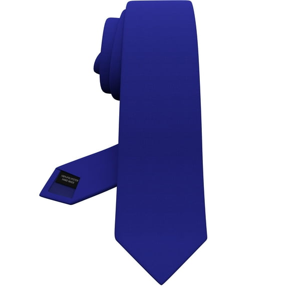 Electric Blue Tie Premium Mens Slim Sapphire Blue Gabardine Matt Necktie Tuxedo Skinny Cobalt Blue Color Corbatas (Royal Blue, Slim 2.35")