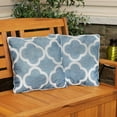 thumbnail image 4 of Sunnydaze 16" x 16" Blue and White Quatrefoil Polyester Square Outdoor Throw Pillows, 2 Count, 4 of 6
