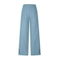 thumbnail image 4 of Womens Pullover Tops Spring Fall Clothes 2025 Shirts Loose Festival Tops Spring Solid Color Elastic Waist Linen Versatile Straight Tube Casual Wide Leg Pants Plus Size Tops For Women Summer, 4 of 6