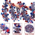 thumbnail image 3 of Topboutique Patriotic Tinsel Garland 4th of July Garland Decor 52.5 ft Red White Blue Garland Star Ornaments Metallic Garland for Independence Day Memorial Day Veteran's Day(8 Pcs-6.56 ft/Pc), 3 of 7