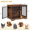 thumbnail image 4 of Hzuaneri Dog Crate Furniture with Barn Door, 31.9" Heavy Duty Wooden Kennel for Small Medium Dogs, Farmhouse Style, Rustic Brown, 4 of 8