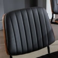 thumbnail image 6 of Hassch Faux Leather Dining Chairs, 2 Pack, Mid-Century Modern Side Chairs with Walnut Bentwood Back, Upholstered Seat and Black Metal Legs, Easy Assembly, 6 of 9
