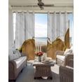 thumbnail image 4 of Brown Gold Marble Blackout Curtains 39 Inches Length, Modern Abstract Marble Crack Texture Window Treatment Thermal Insulated Drapes for Bedroom Living Room 2 Panels 55x39 Inches, 4 of 8