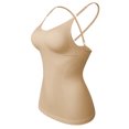 thumbnail image 5 of Womens Yoga Camisole Spaghetti Strap Sleeveless Cami with Built-in Bra Compression Tummy Control Tank Top, 5 of 6