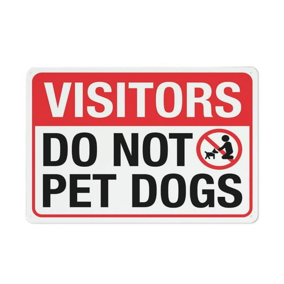 Visitors Do Not Pet Dogs Sign 8"X12" Rust Free Aluminum Signs Outdoor, Metal Tin Sign For Home, Business, Yard