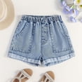 thumbnail image 2 of WRTFVZA Girls Jean Shorts Size 9-10 Years Toddler Girl's Ripped Jeans Distressed Denim Shorts with Pockets, 2 of 5
