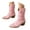 (No Lined)Pink, variant on Cowboy Boots for Women Pull on Winter Warm Western Snow Boots Heel Booties