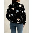 thumbnail image 2 of Cuteduck Women Plus Size Printed Fashion Jacket Long Sleeve Lightweight Fall Zip Up Loose Bomber Jacket 1X-4X, 2 of 7