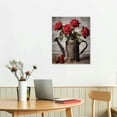 thumbnail image 2 of Nawypu Red Rose Canvas Wall Art: Rustic Black White Flower Framed Bedroom Decor - Vintage Vase Picture Home Decoration Farmhouse Print Artwork for Living Room Kitchen 16x20 inch, 2 of 4