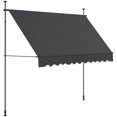 thumbnail image 1 of Outsunny 10' x 3' Retractable Awning, Freestanding & Non-Screw, Dark Grey, 1 of 10