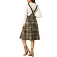 thumbnail image 3 of MODA NOVA Junior's Retro Plaid Tartan A-Line Suspender Midi Skirt, 3 of 5